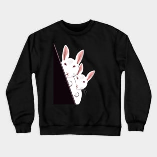 bunny rabbit peekaboo- cute bunny rabbit peeking out Crewneck Sweatshirt